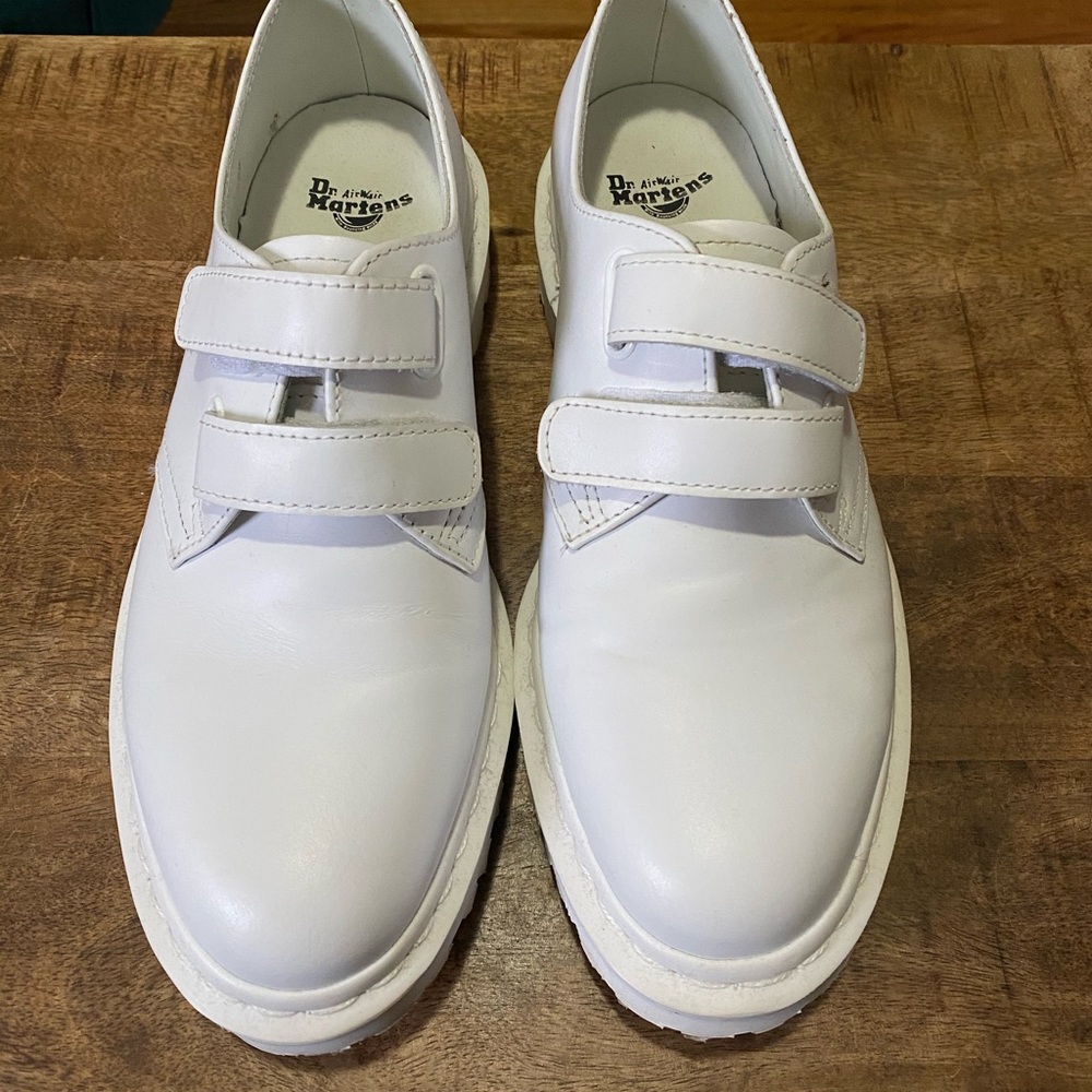 Dr. Martens White Leather Double-Strap Casual Shoes